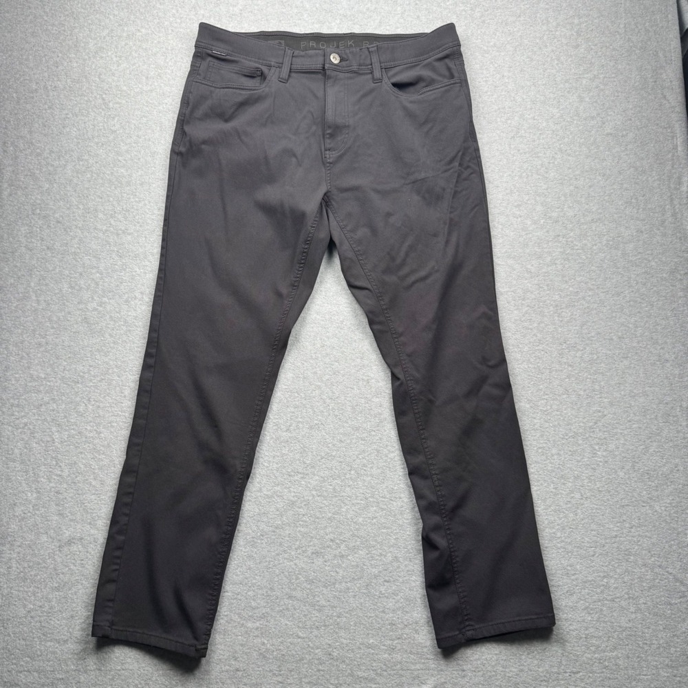 Projek Raw Mens Classic Fit Pants 36 charcoal Gray Straight Leg 5-Pocket 147127